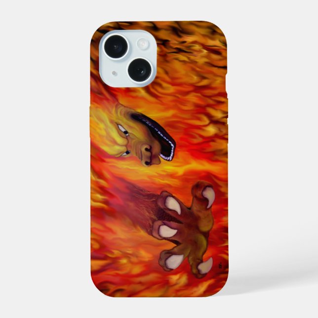 Red Dragon Claw iPhone 15 Case (Back)