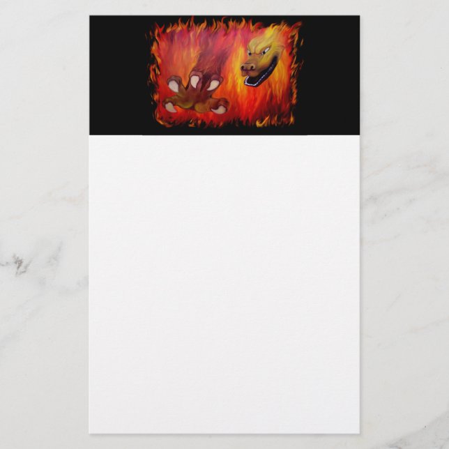 Red Dragon Claw Stationery (Front)