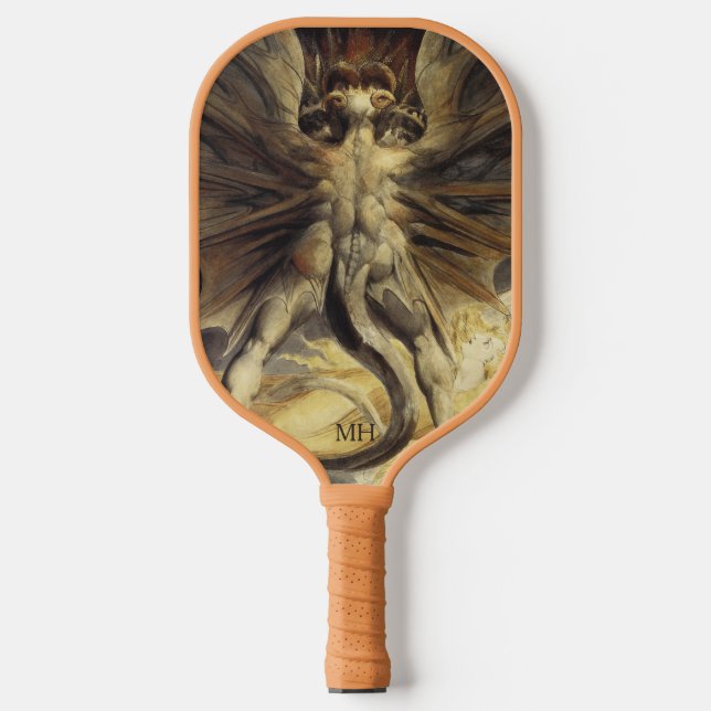 Red Dragon custom monogram Pickleball Paddle (Front)