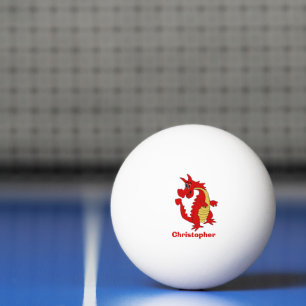 Red Dragon Design Ping Pong Ball
