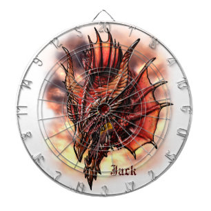 Red Dragon Fantasy Custom Name  Dart Board