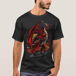 Red Dragon Fantasy Monster Tabletop Adventure D20 T-Shirt