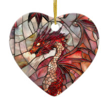 Red Dragon Faux Stained Glass Design