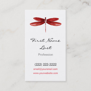 Red Dragon Fly Business Card   Dragonfly Cards