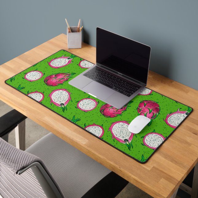 Red dragon fruit on green desk mat (Office 2)