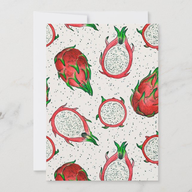Red dragon fruit on off white (Front)