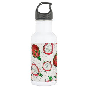 Red dragon fruit on off white 532 ml water bottle