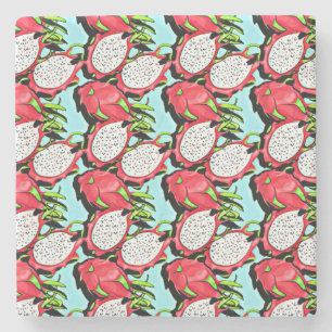 red dragon fruit stone coaster