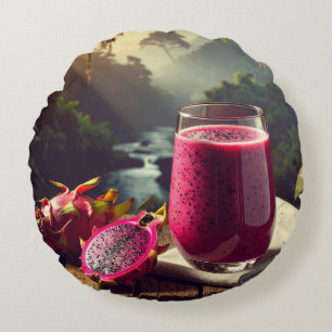 RED DRAGON FRUIT (Venus Pitahaya) - EXOTIC FRUITS Round Pillow