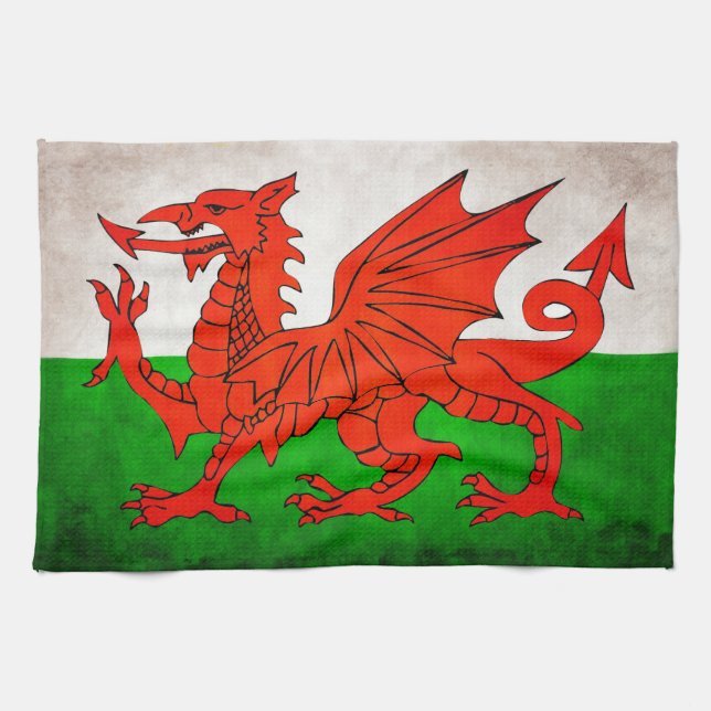 Red Dragon Kitchen Towel (Horizontal)