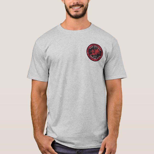 Red Dragon Martial Arts T-shirt w/logo on front (Front)