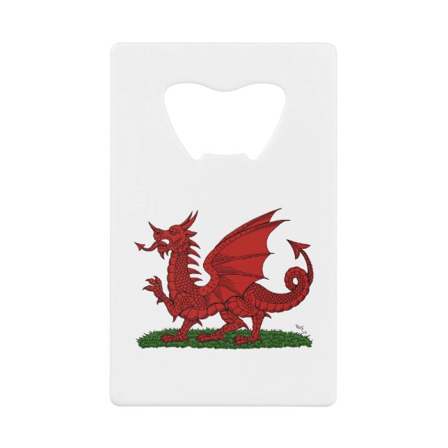 Red Dragon of Wales Credit Card Bottle Opener (Front)