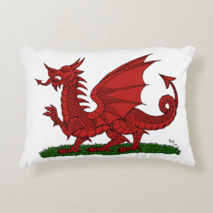 Red Dragon of Wales Decorative Pillow