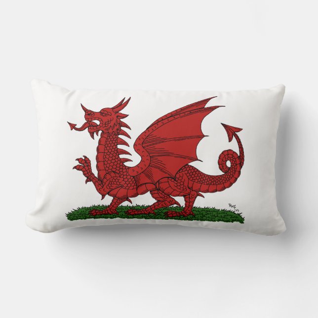 Red Dragon of Wales Lumbar Pillow (Front)