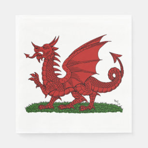 Red Dragon of Wales Napkin