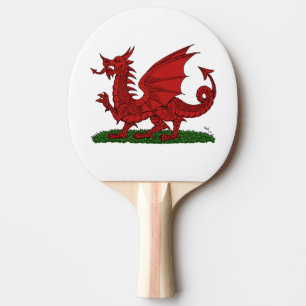 Red Dragon of Wales Ping Pong Paddle