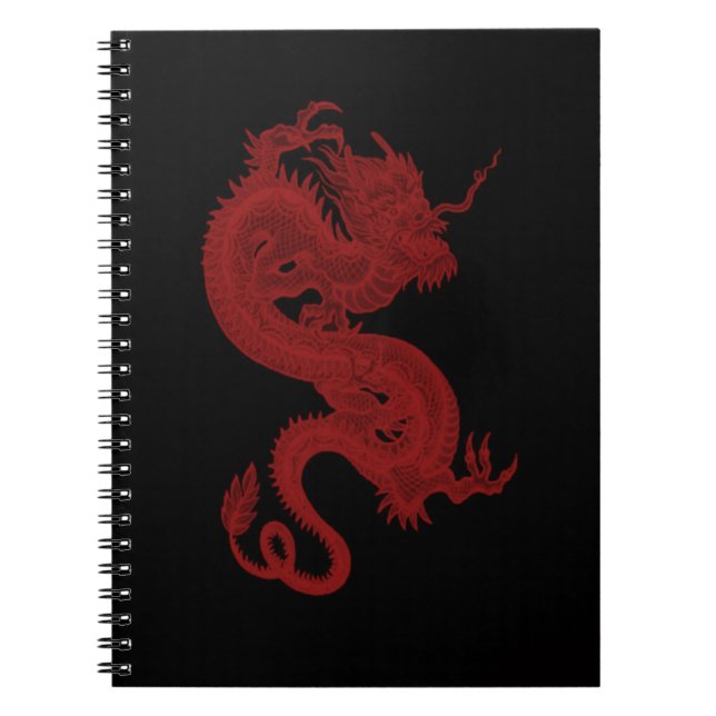 Red Dragon Pendragon Spiral Notebook (Front)