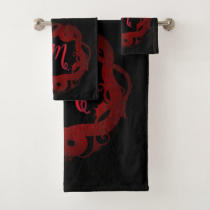 Red Dragon Personalized  Bath Towel Set
