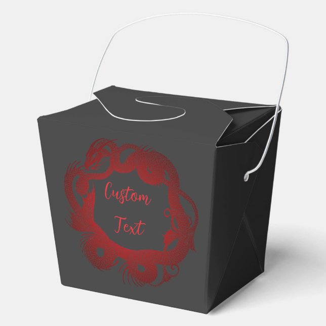 Red Dragon Personalized Favor Box (Front)