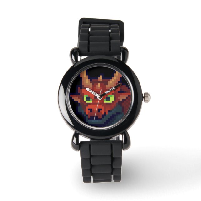 Red Dragon, Pixel Art.  Watch (Front)