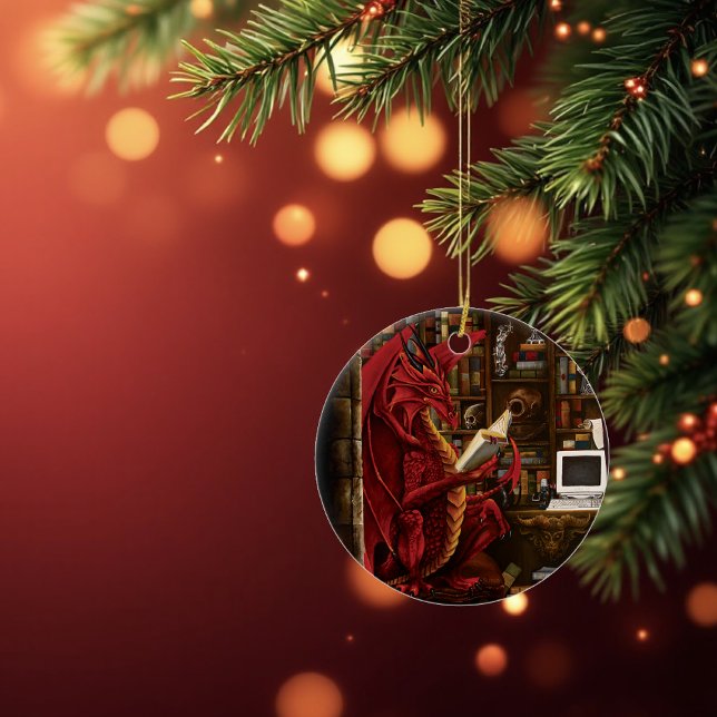 Red Dragon Podcast Fantasy Ceramic Ornament (Creator Uploaded)