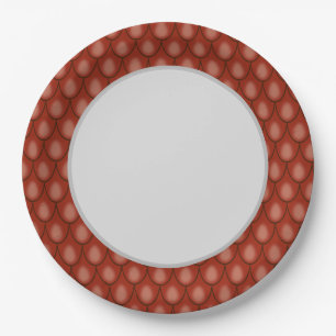Red Dragon Scale Paper Plates