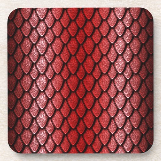 Red Dragon Scales Beverage Coaster | Zazzle