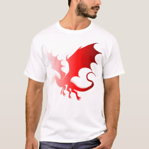 Red Dragon Silhouette Power and Fantasy in Flight T-Shirt