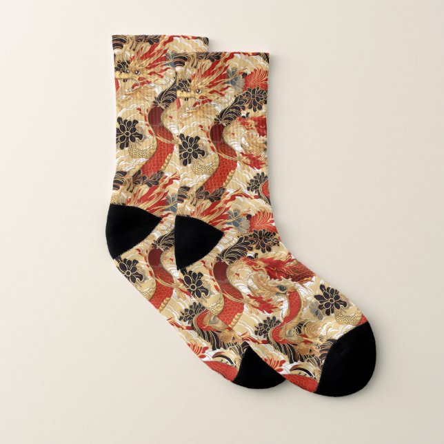 Red Dragon Socks (Pair)