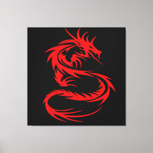 Red Dragon Stretched Canvas Print