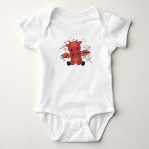 Red Dragon Sweet Animals For Kawaii Fantasy Baby Bodysuit
