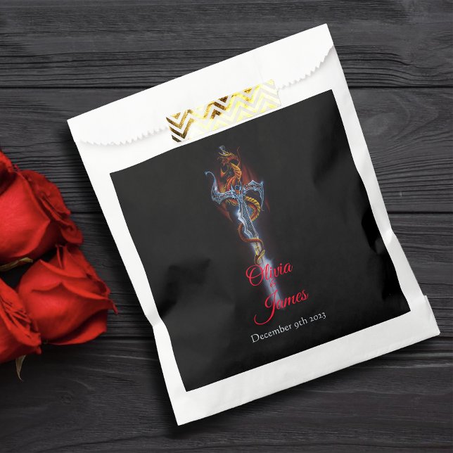 Red Dragon Sword Black Favour Bag (Creator Uploaded)