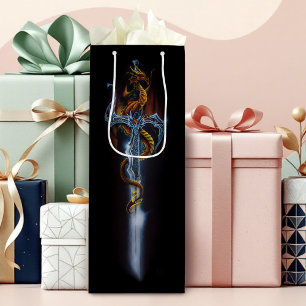 Red Dragon Sword Fantasy Wine Gift Bag