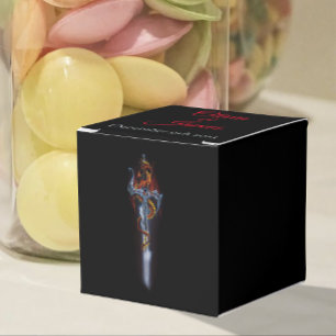 Red Dragon Sword Roses Fantasy Wedding Favor Box