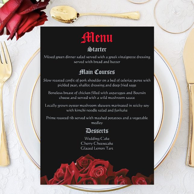 Red Dragon Sword Roses Menu (Creator Uploaded)