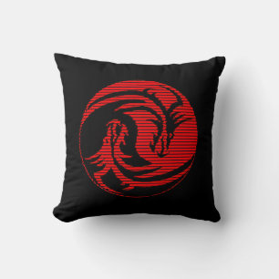 Red dragon  throw pillow