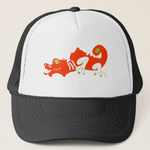 Red dragon trucker hat