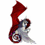 Red Dragon Unicorn Pegasus Horse Moon Lunar Pony Standing Photo Sculpture<br><div class="desc">The Art of Stephanie Small is a complex blend of mythical and real. This is your personal invitation to enjoy a tour through the magical and mundane. See a breathtaking visual tour of ancient times and lands filled with trees, magical mushrooms, foliage, enchanted animals and awesome wizards. Let the splendour...</div>