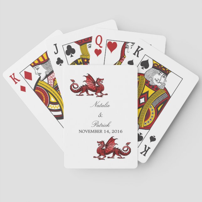 Red Dragon Wedding Playing Cards (Back)