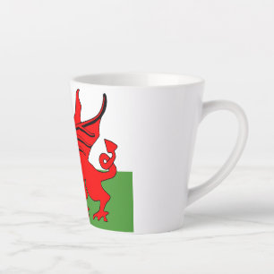 Red dragon Welsh flag Latte Mug