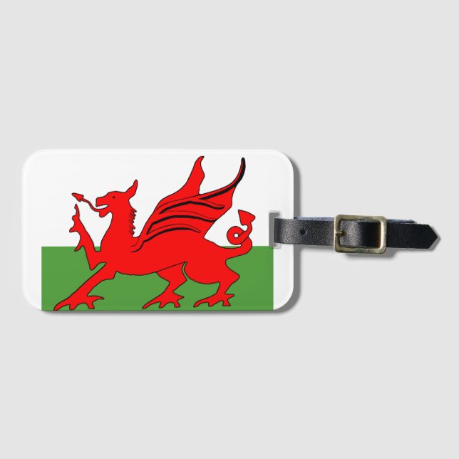 Red dragon Welsh flag Luggage Tag (Front Horizontal)