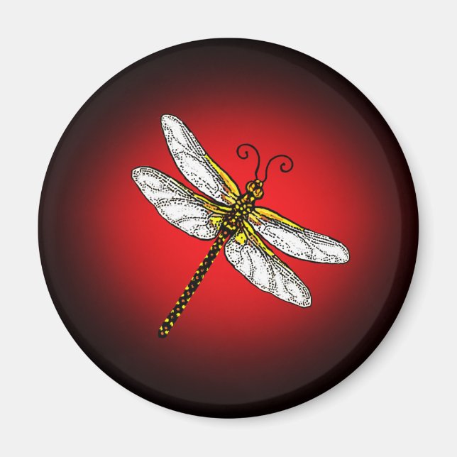 Red Dragonfly Dragonflies Magnet (Front)