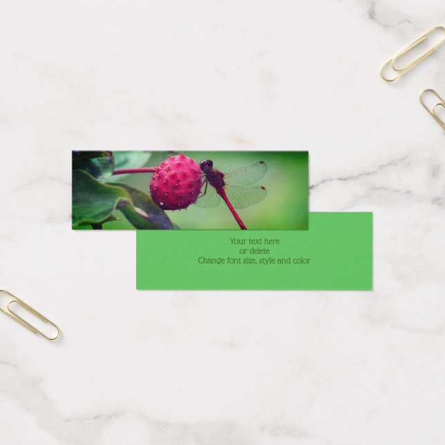 Red Dragonfly Nature Mini Bookmark (Office)