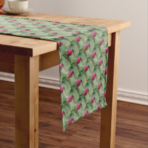 Red Dragonfly Nature Pattern Short Table Runner