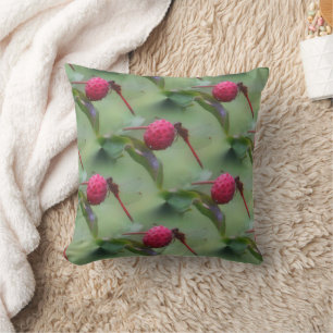 Red Dragonfly Nature Pattern Throw Pillow