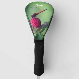 Red Dragonfly On Dogwood Fruit Personalized  Golf Head Cover