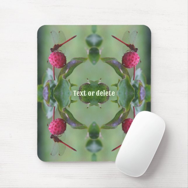 Red Dragonfly On Dogwood Fruit Personalized Mouse Pad (With Mouse)