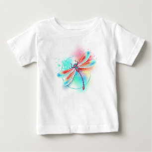 Red dragonfly on watercolor background baby T-Shirt