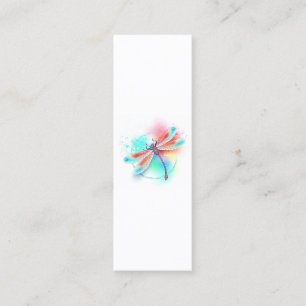 Red dragonfly on watercolor background loyalty card