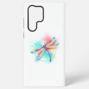 Red dragonfly on watercolor background samsung galaxy case
